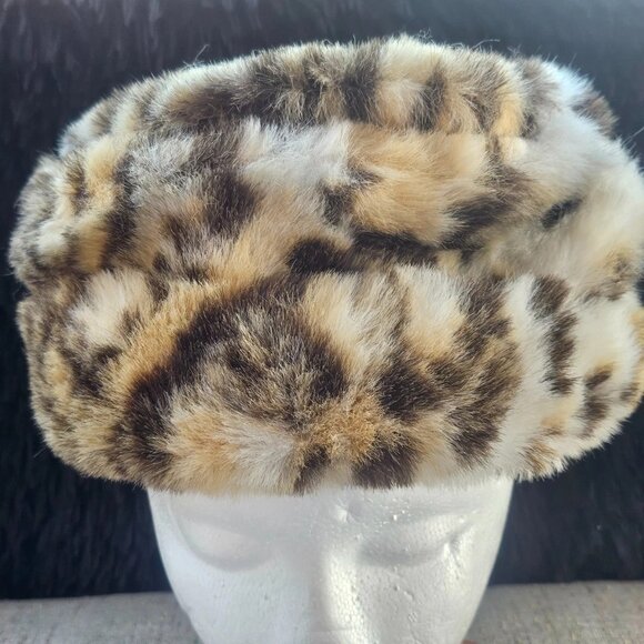Women Hat Warm Winter Russian Style Faux Fur Brown/Tan Round Cap hat New main image 7